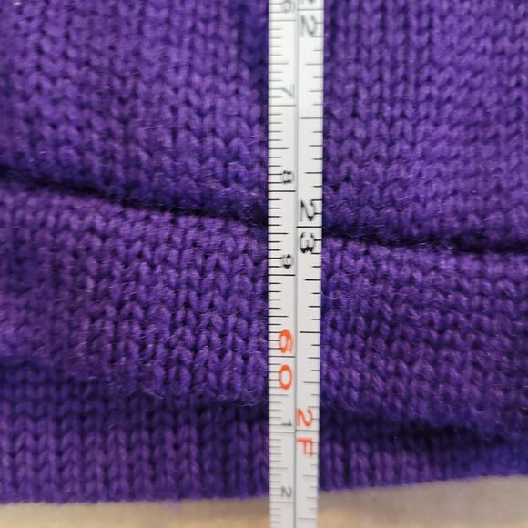 Revere 100% Wool Purple Button-Front Cardigan Vintage Women's Sweater Pockets - Picture 11 of 12